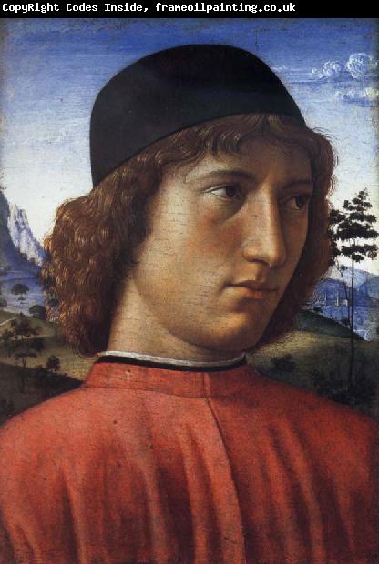 Domenico Ghirlandaio Portrait of a young man in red